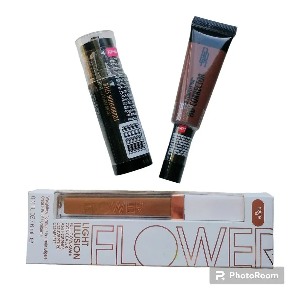 Black Radiance and Flower brand Foundation & Concealer Bundle - Dark Mocha Choco